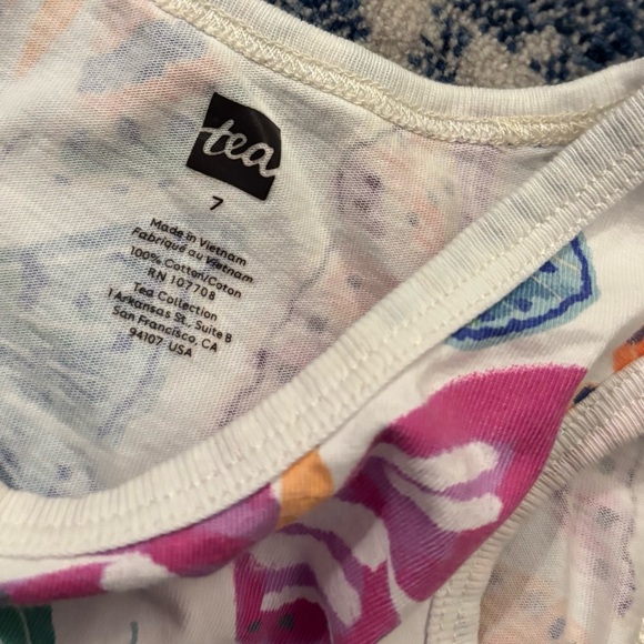 Tea Collection Ruffle Hem Tank Dress Butterflies Size 7 - Picture 5 of 7